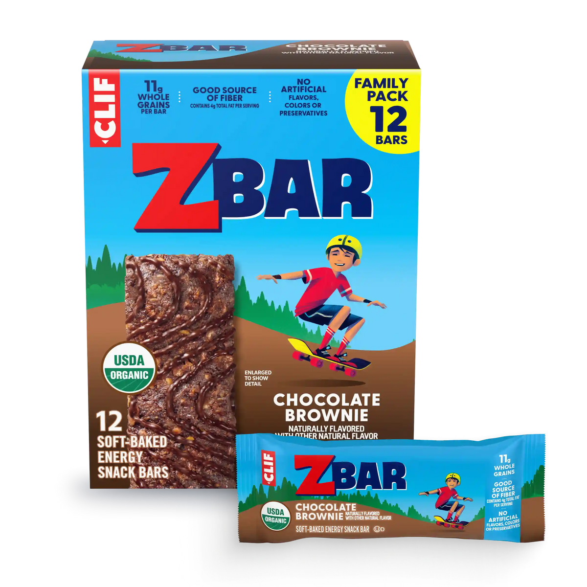 Zbar Chocolate Brownie Soft-Baked Energy Snack Bars, Organic Granola Bars Multi-Pack, 36 Bars