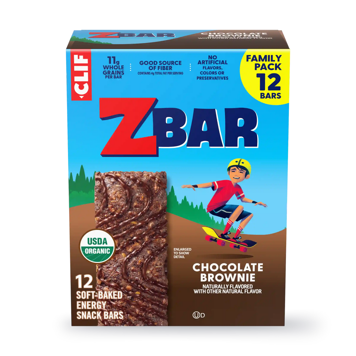Zbar Chocolate Brownie Soft-Baked Energy Snack Bars, Organic Granola Bars Multi-Pack, 36 Bars