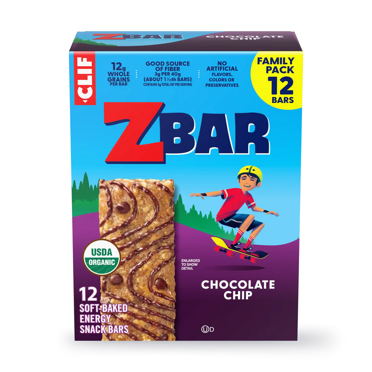 Zbar Chocolate Chip Soft-Baked Energy Snack Bars, Organic Granola Bars