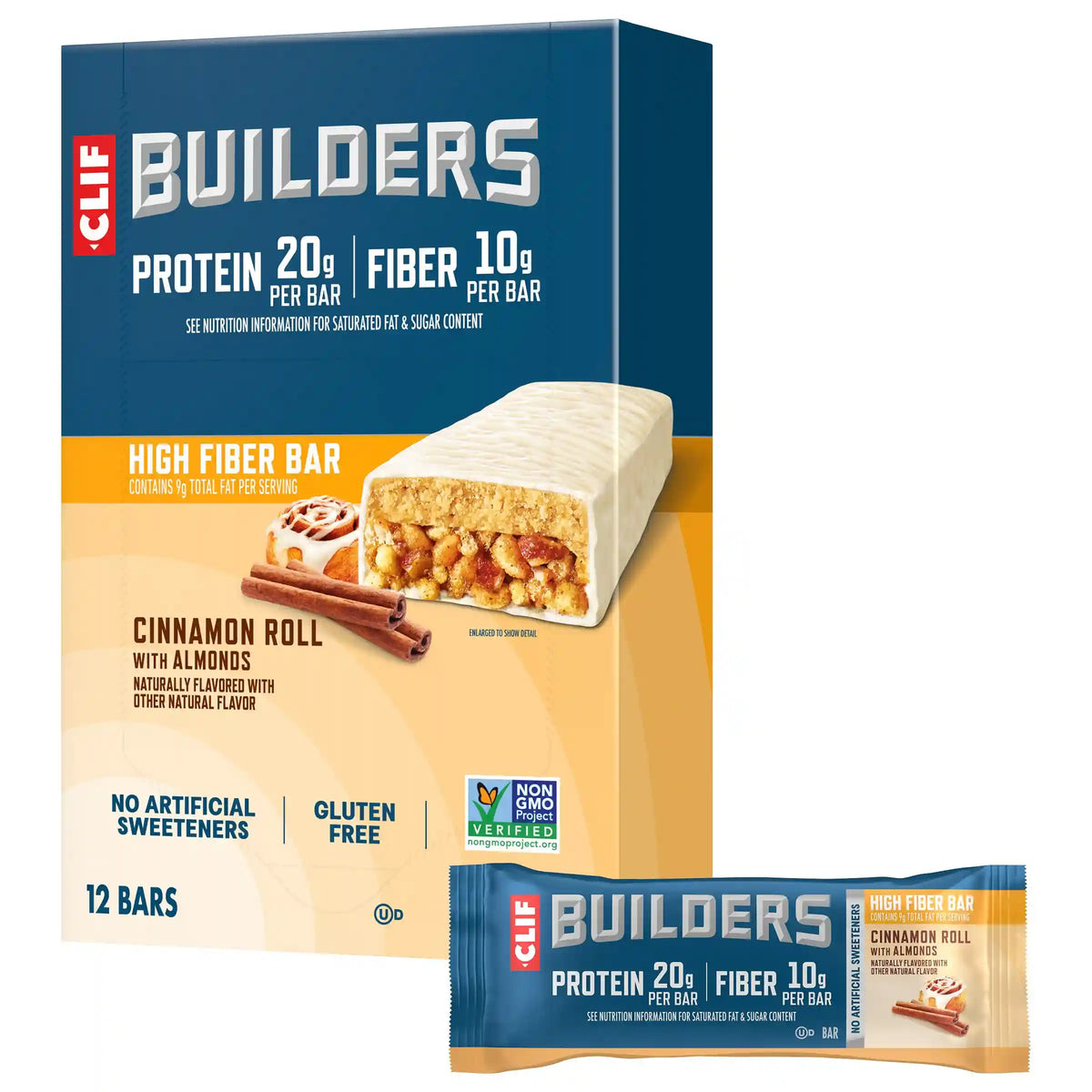 CLIF BUILDERS High Fiber Cinnamon Roll