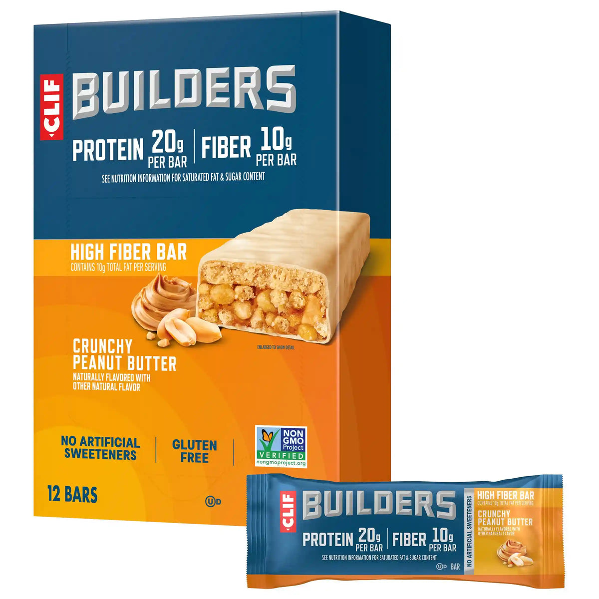 CLIF BUILDERS High Fiber Crunchy Peanut Butter