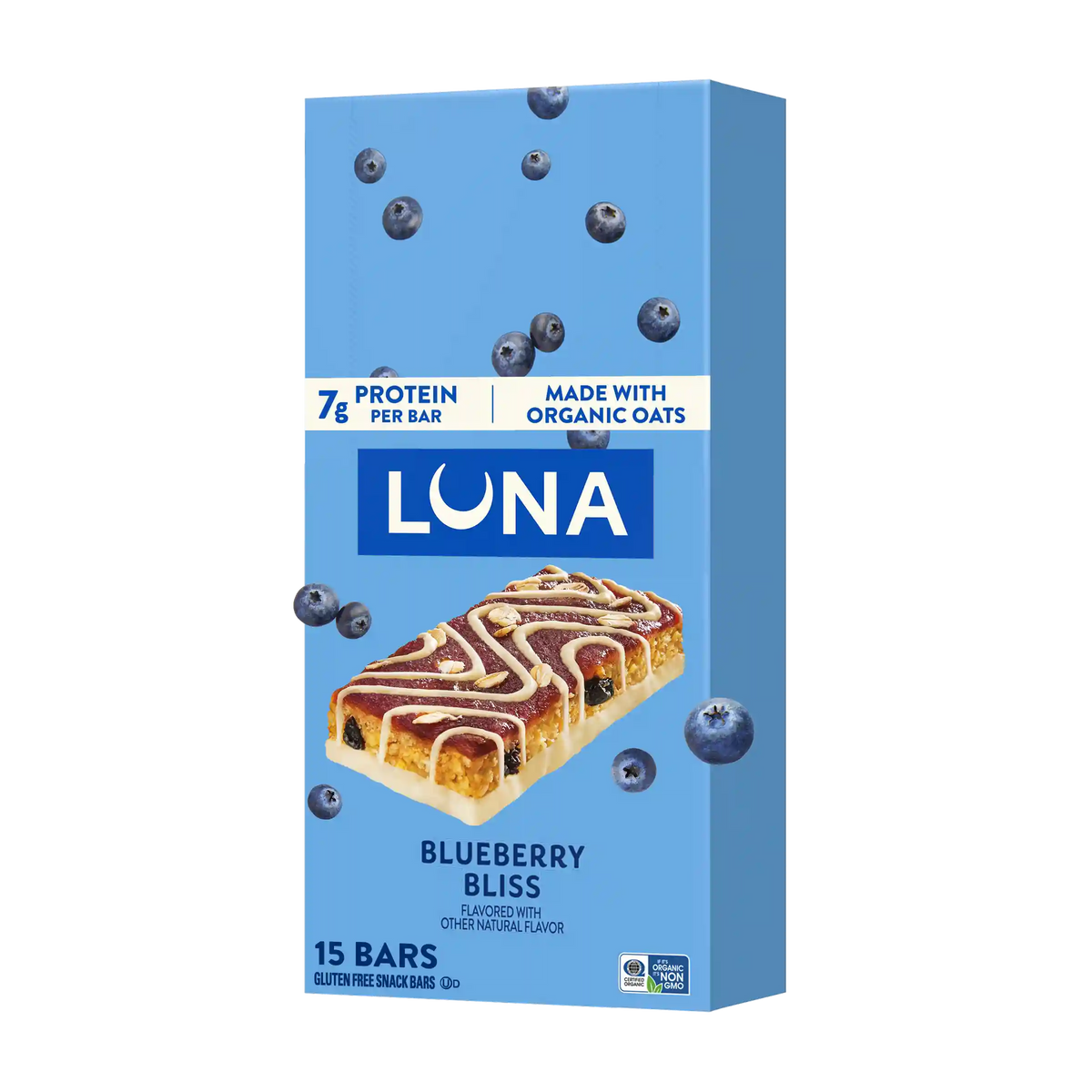 LUNA Bar Blueberry Bliss Flavor Gluten Free Snack Bars, Non-GMO Protein Bars